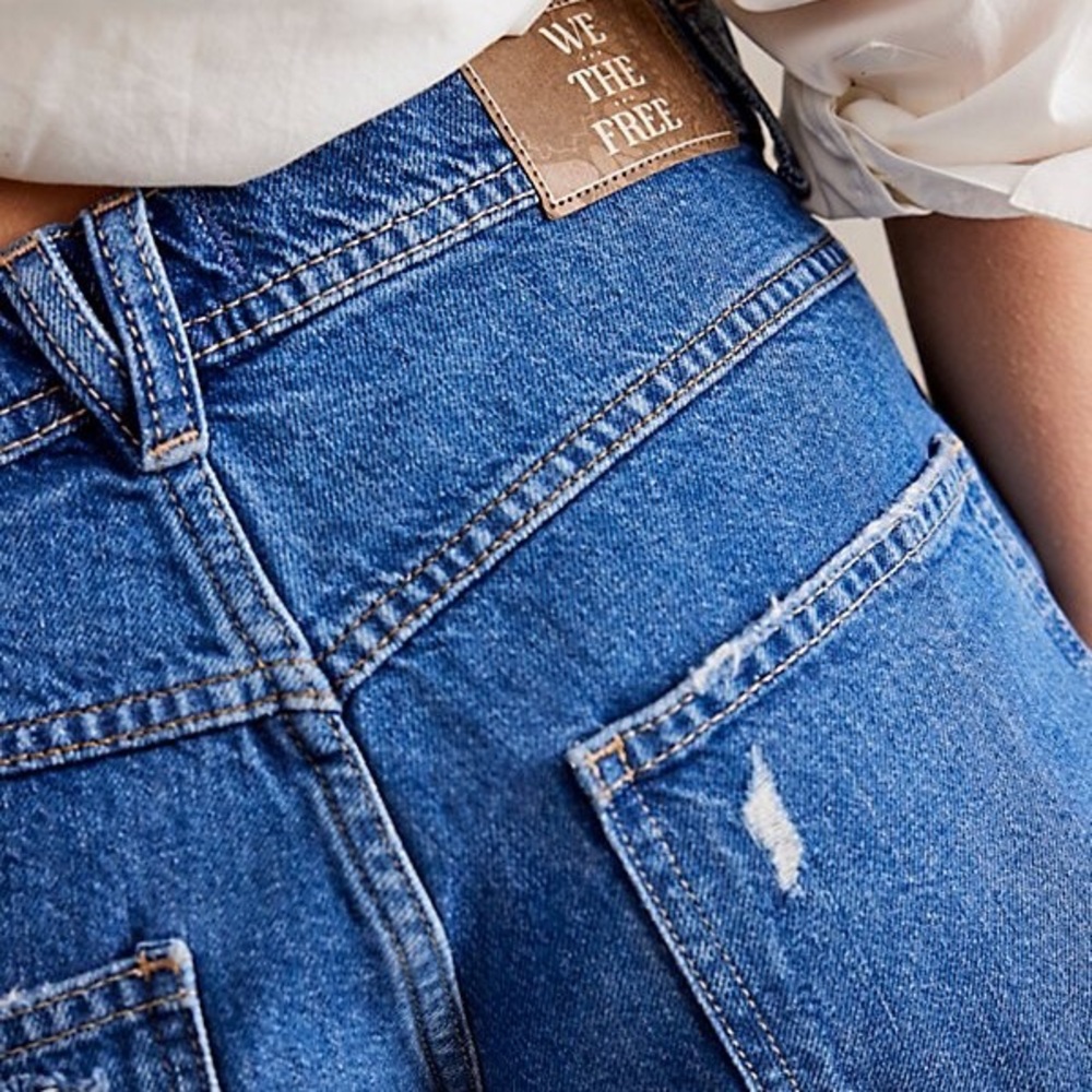 FREE PEOPLE We The Free Westwood High Low Mid-Rise Button Fly Short 32 NEW NWT - Picture 3 of 12